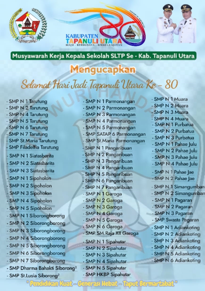Iklan Hari Jadi Tapanuli Utara ke-80